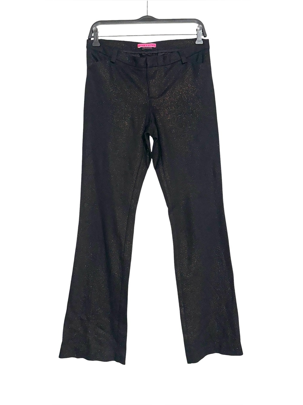 Alice and Olivia Black Sparkle Bootcut Pants